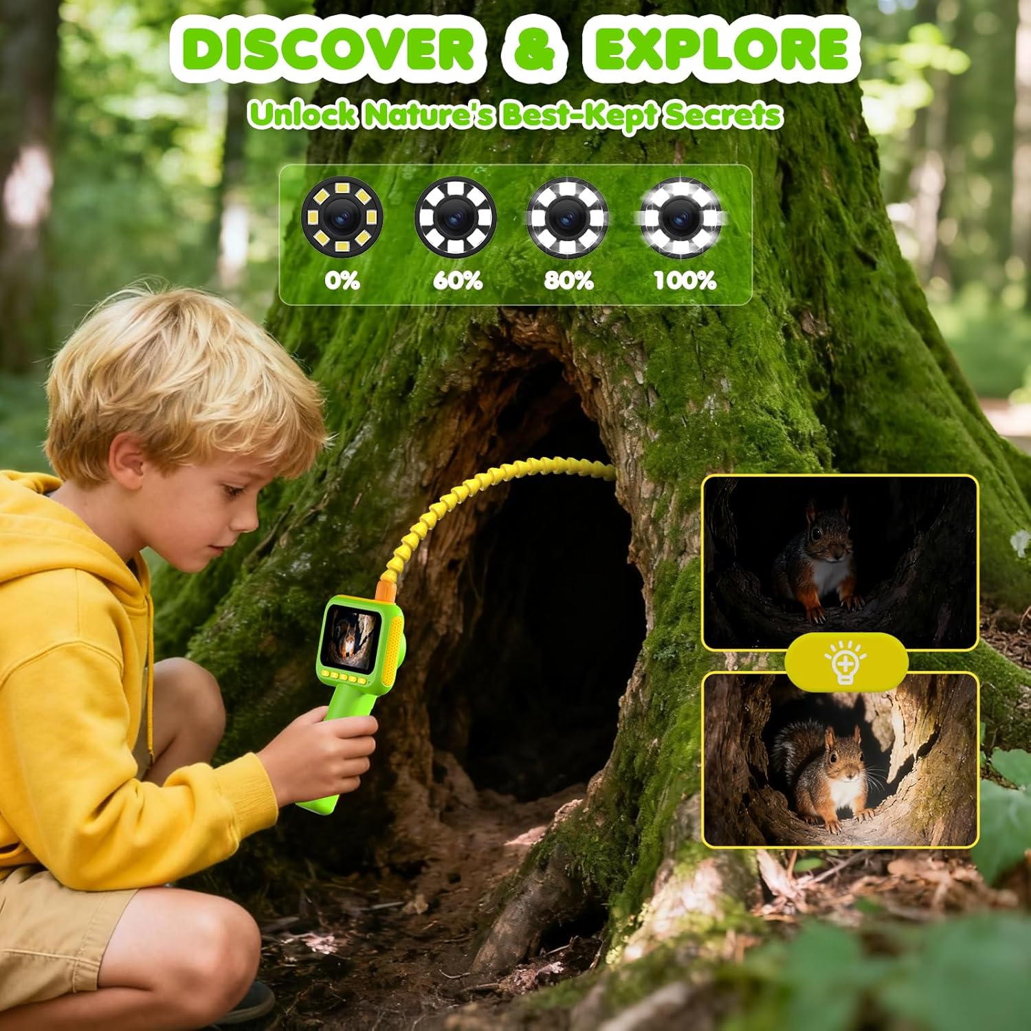 Science Toy - Эндоскоп для детей, бороскоп-камера-змейка с подсветкой,